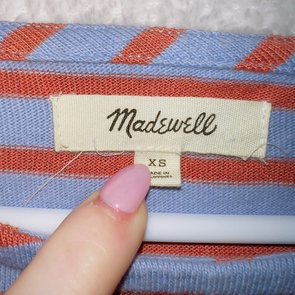 Madewell K4434 Shirred Sleeve Sailor Top size XS - Picture 4 of 9